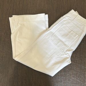 Rebecca Taylor White Wide Leg Twill Jeans size 8